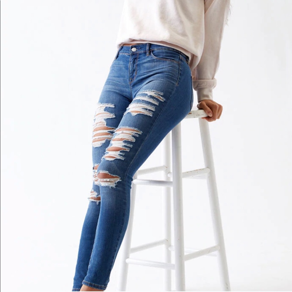 PacSun 89% Cotton Distressed Skinny Jeans - 28 - Picture 16 of 16